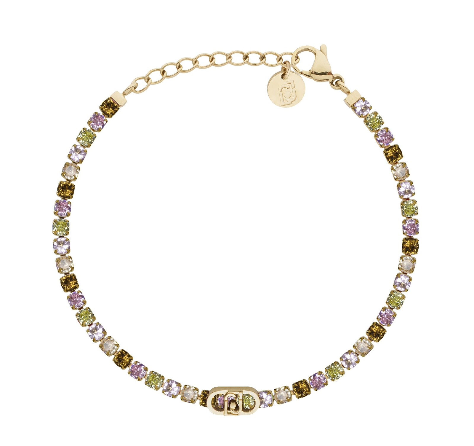 Liu Jo Tenisový pozlátený náramok s kryštálmi Stones LJ3217