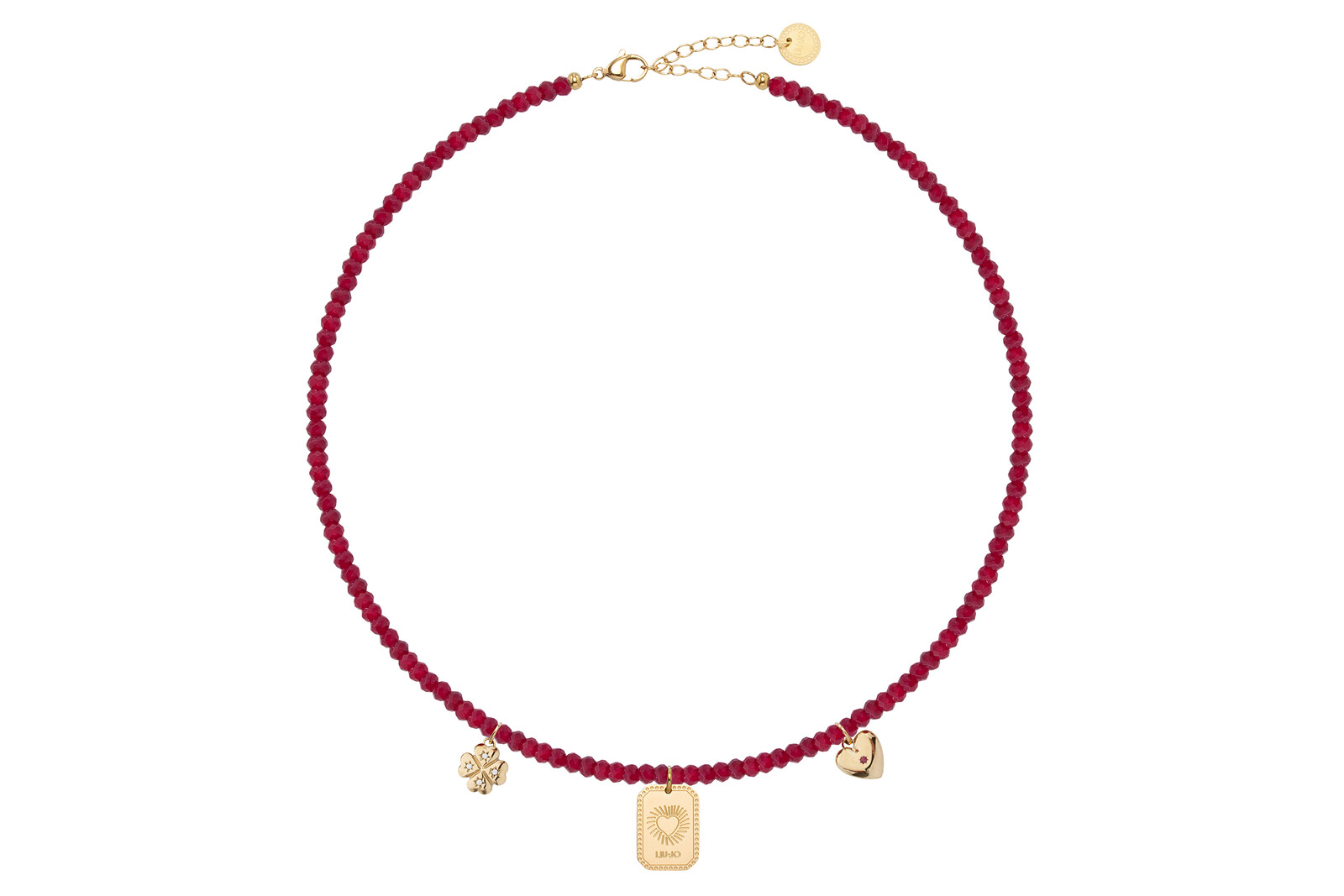 Liu Jo Červený korálkový náhrdelník z ocele Icones LJ3154