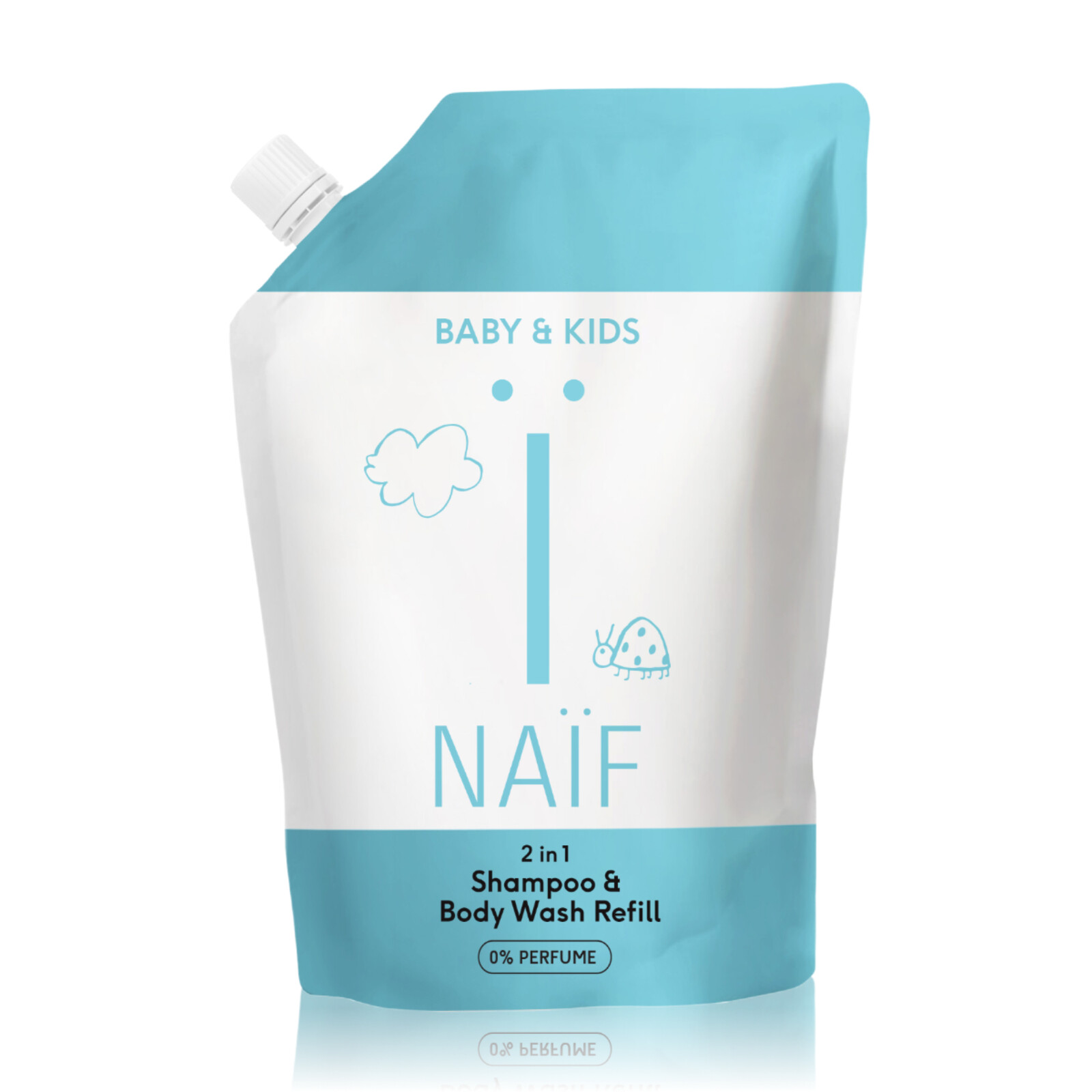 NAÏF Umývací gél a šampón 2v1 pre deti a bábätká Shampoo & Body Wash 500 ml - náhradná náplň