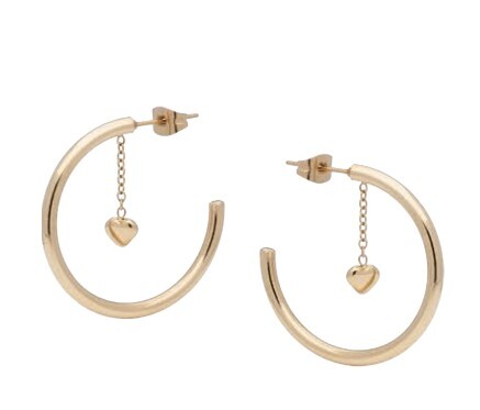 Liu Jo Oceľové kruhové náušnice s retiazkou LJ3196