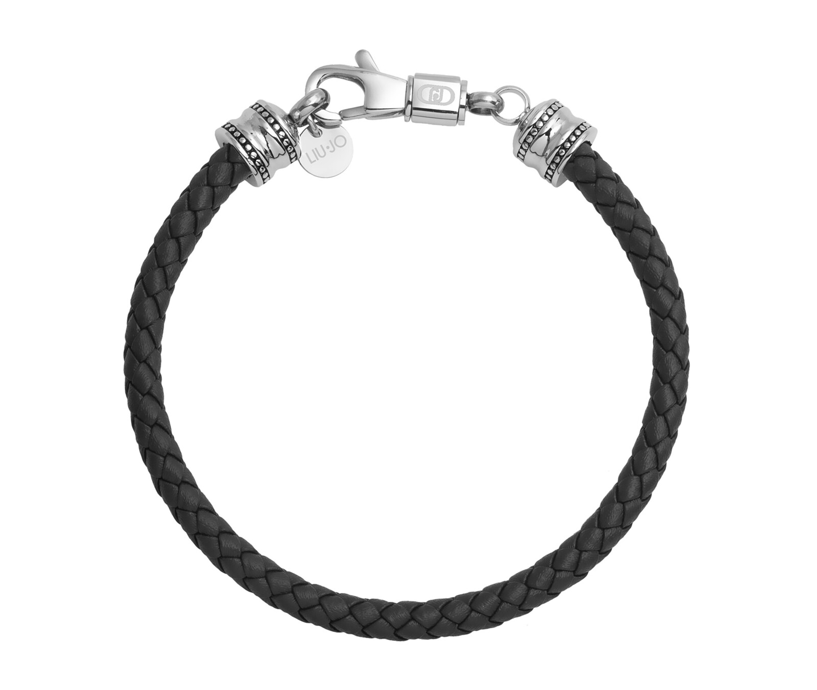 Liu Jo Čierny kožený náramok pre mužov MLJ670