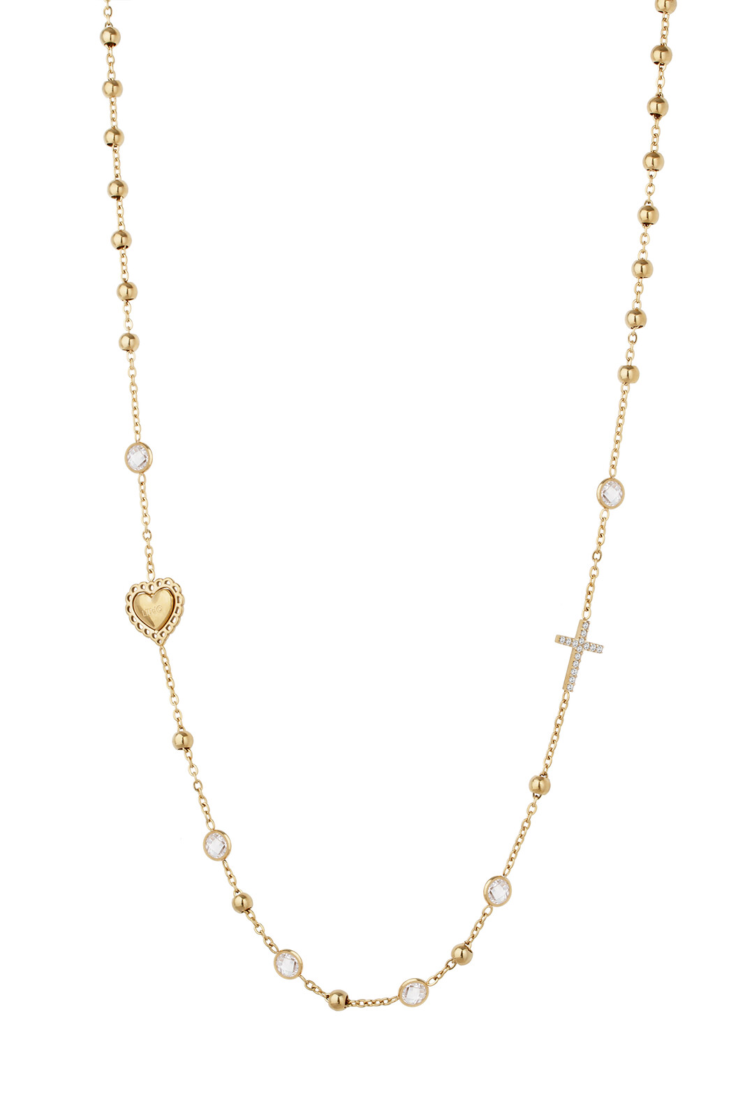 Liu Jo Nadčasový pozlátený náhrdelník s kryštálmi LJ3201