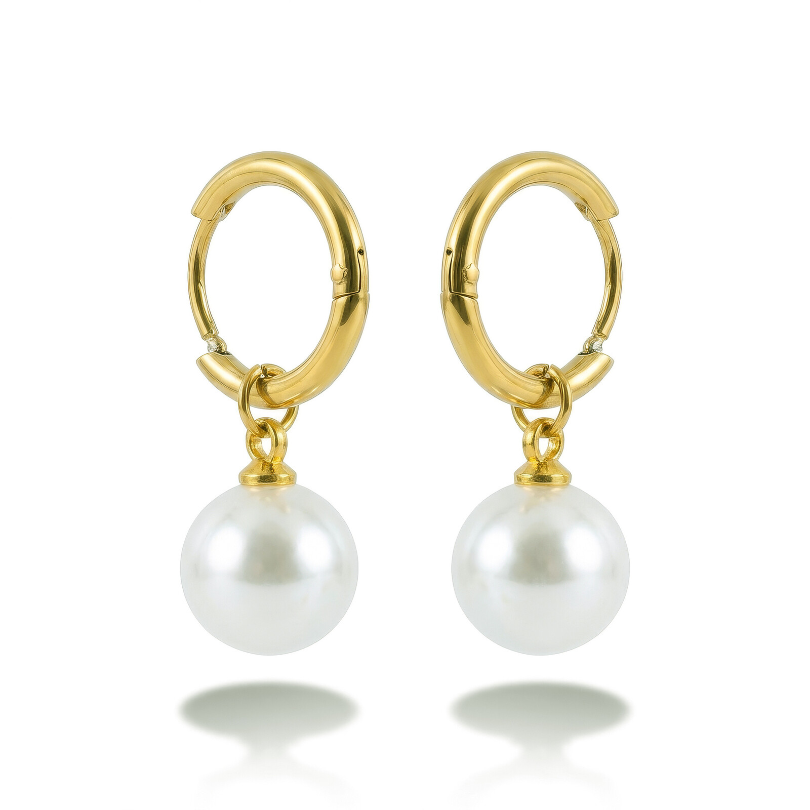 Emily Westwood Pozlátené náušnice s perlou 2v1 Emvora EWE260825G