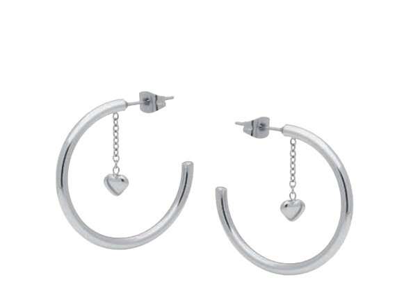 Liu Jo Oceľové kruhové náušnice s retiazkou LJ3195