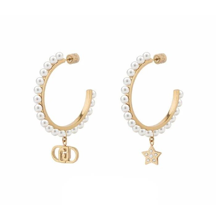 Liu Jo Perlové pozlátené náušnice s príveskami Stones LJ3168
