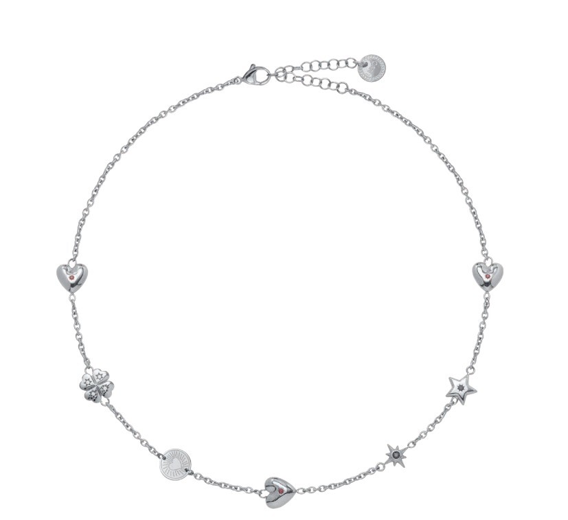 Liu Jo Oceľový dámsky náhrdelník s kryštálmi Icones LJ3175