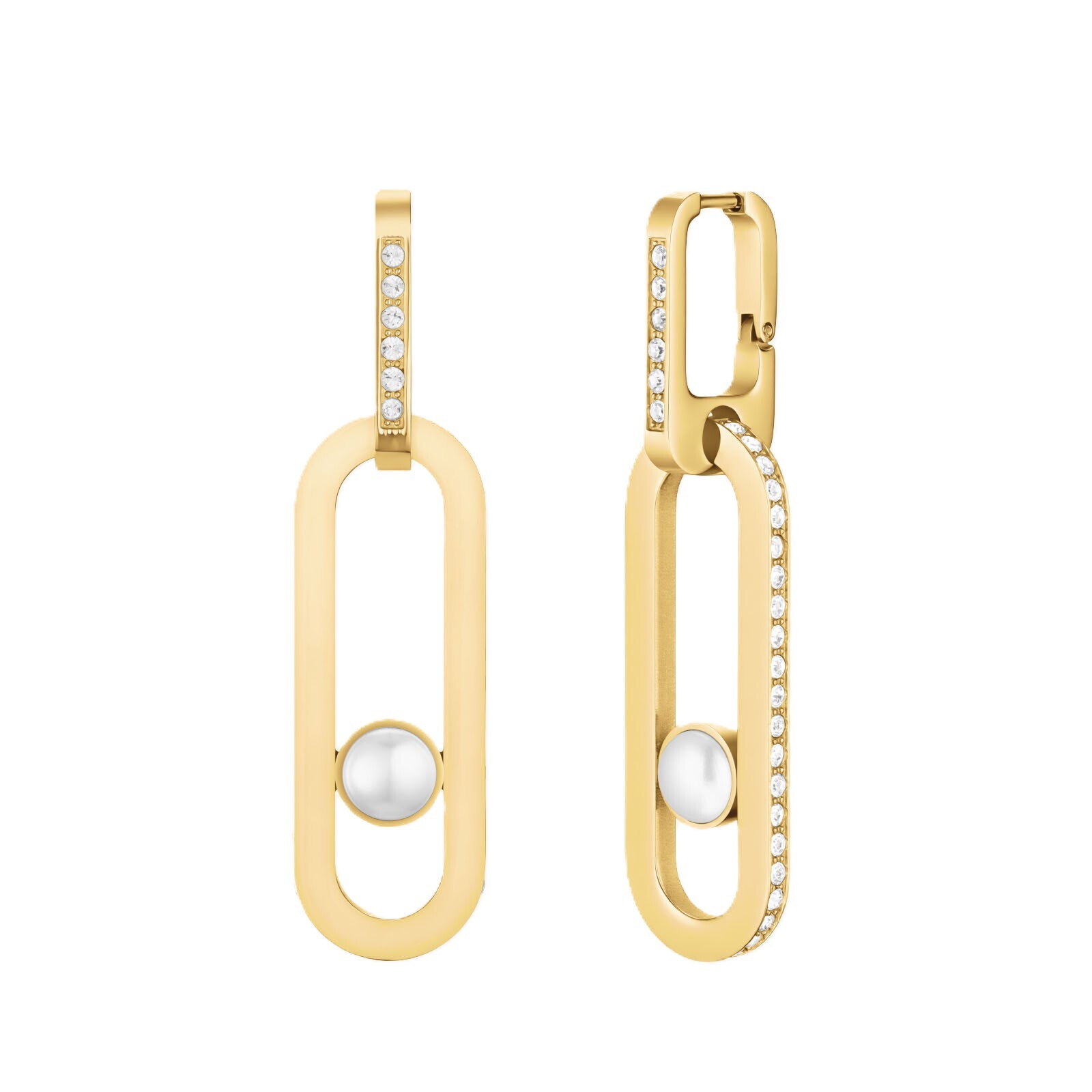 Rosefield Pozlátené visiace náušnice s perlou JEPPG-J1289