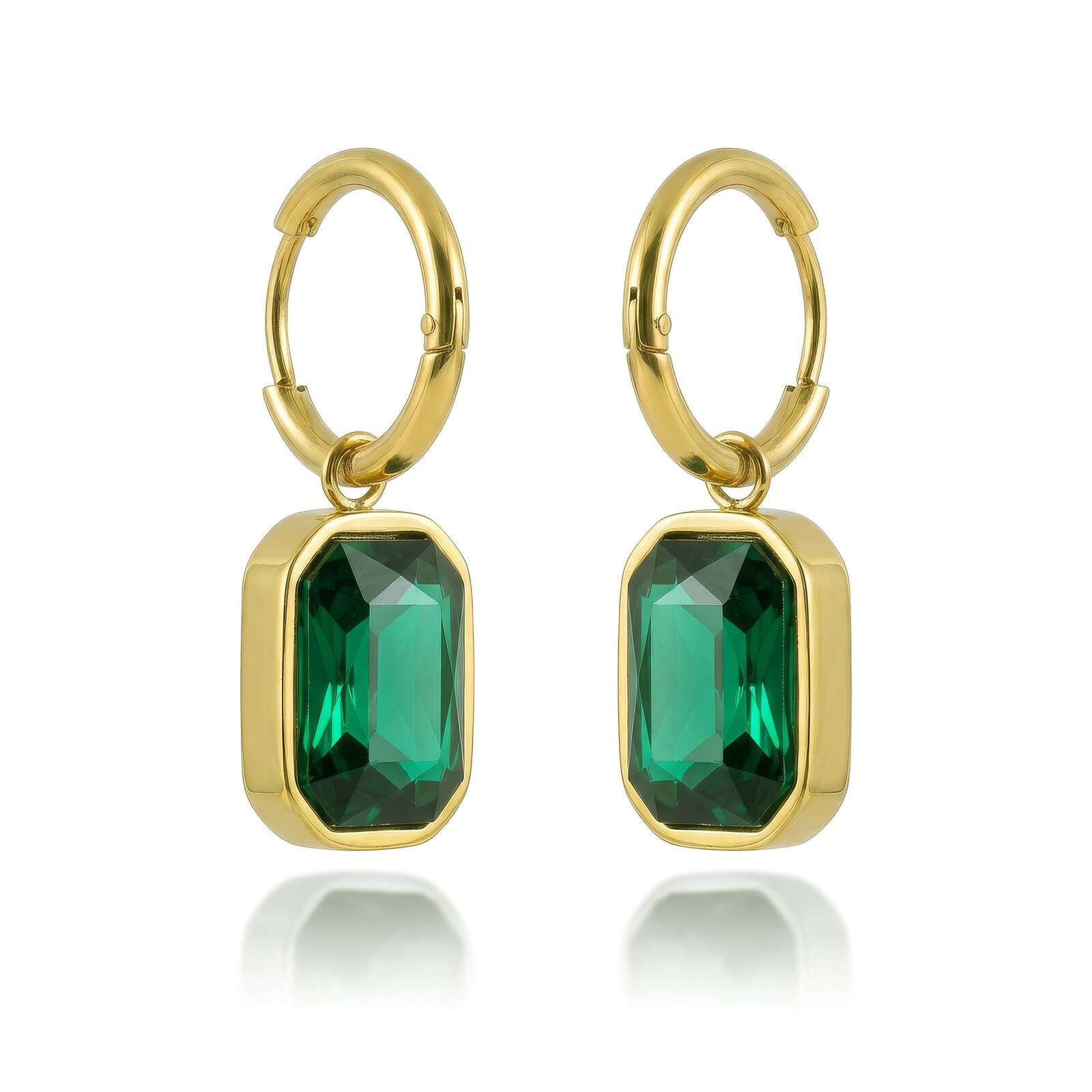 Marc Malone Pozlátené náušnice s kamienkami 2v1 Camila MCE260727G