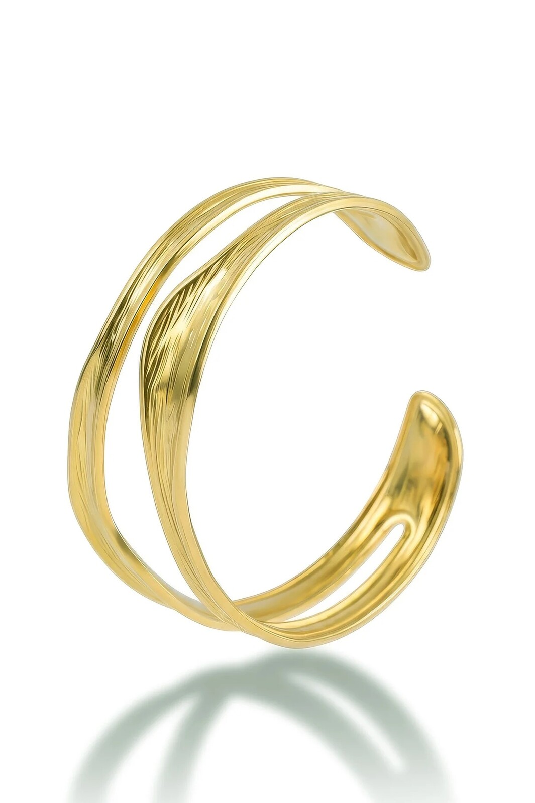 Marc Malone Elegantný pozlátený pevný náramok Talina MCB260613G