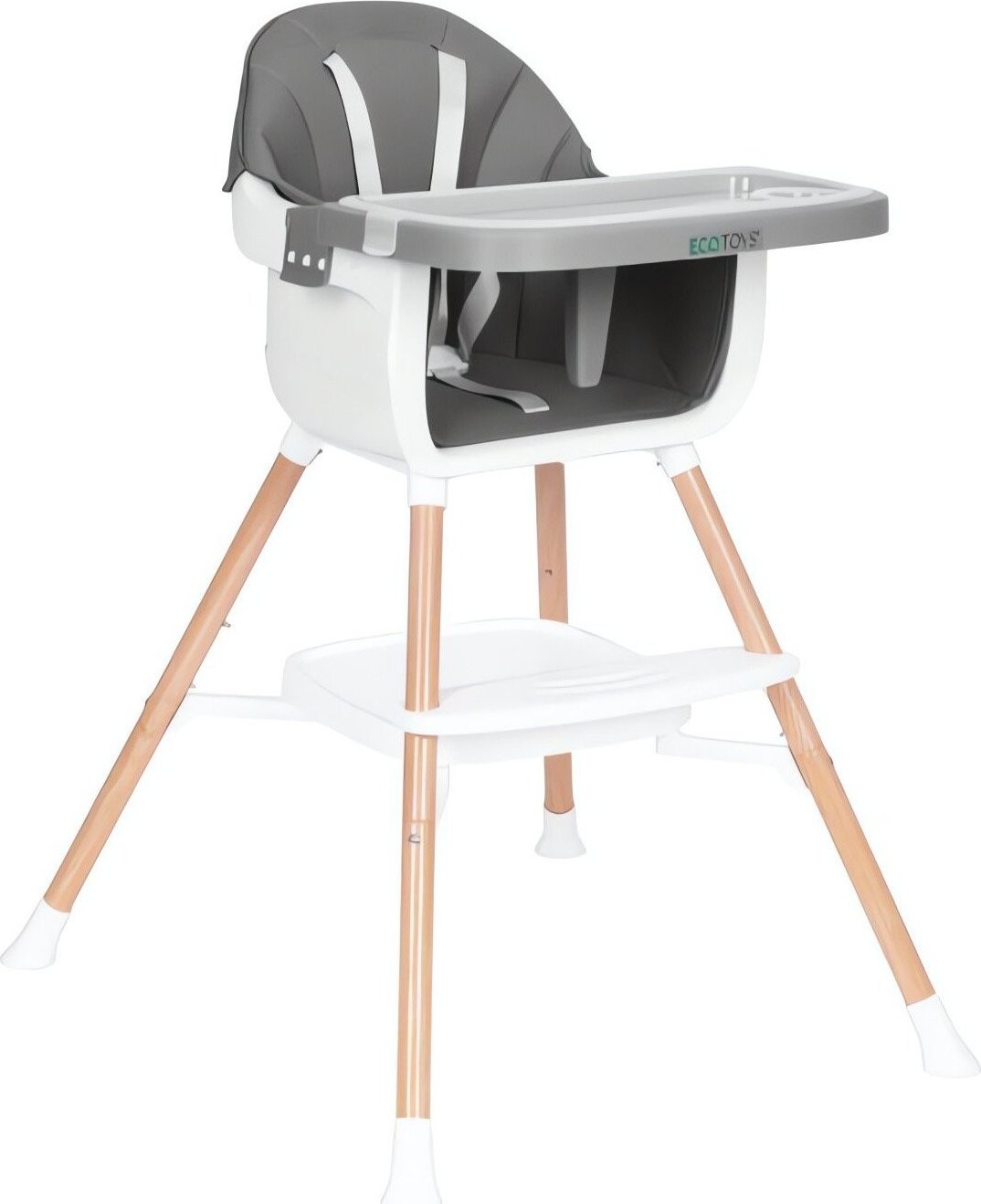 EcoToys HC508 Dětská jídelní židlička 2 v 1, šedá