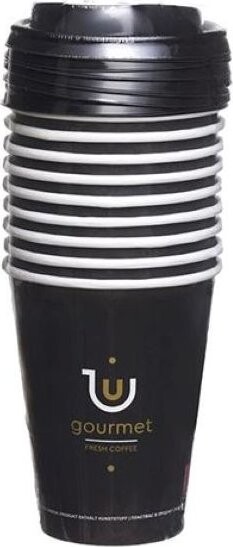 Intertan SA Tessera Kelímek papírový s víčkem Gourmet, přůměr 90 mm, 330 ml, 10 ks