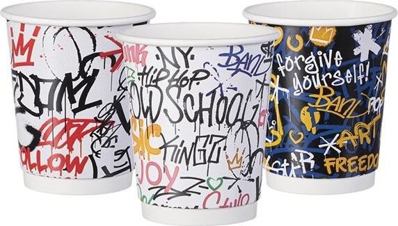 Intertan SA Tessera Kelímek papírový Graffiti mix 220 ml, 25 ks