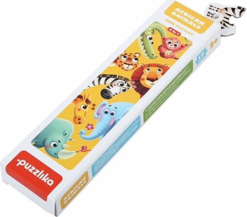 Puzzlika 14774 Africké zvieratká – náučné puzzle 8 zvieratiek – 16 dielikov