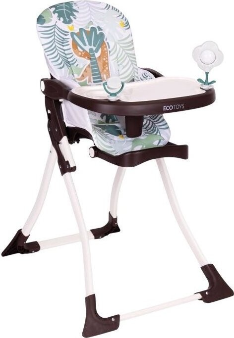 EcoToys HC301-2401 Skládací dětská jídelní židlička s hračkami džungle