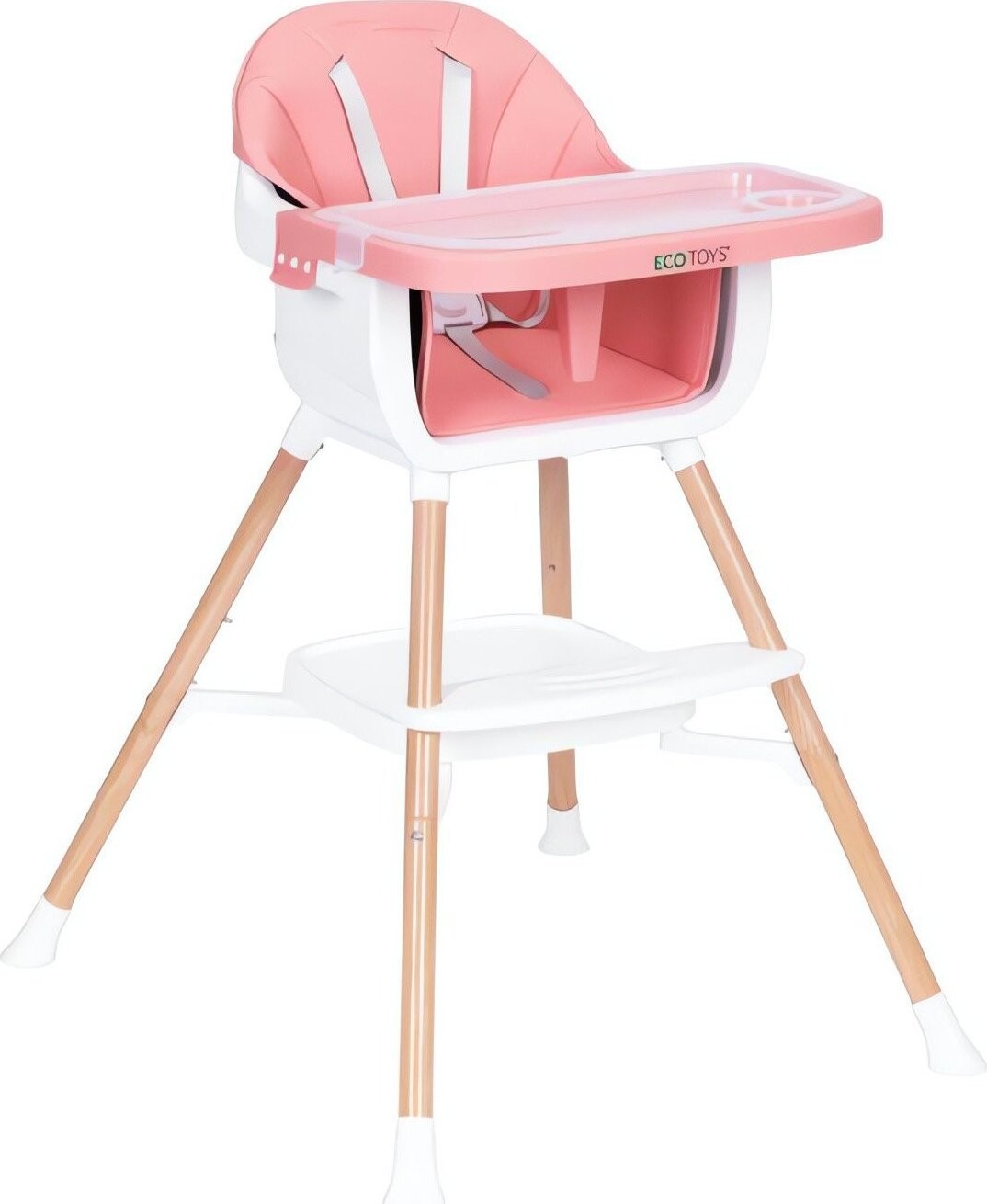 EcoToys HC508 Dětská jídelní židlička 2 v 1, růžová