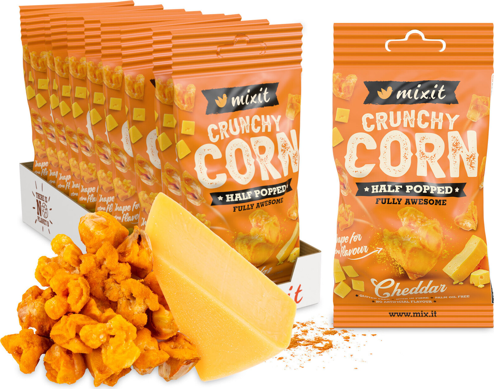 Mixit Crunchy corn Cheddar do vrecka 10 ks, 400 g
