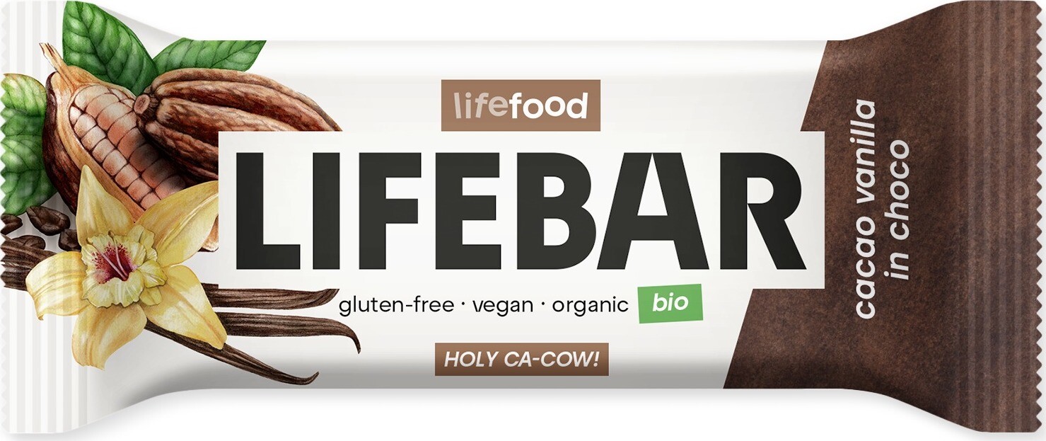 Lifefood Lifebar InChoco S kakaovými bôbmi a vanilkou RAW BIO 40 g