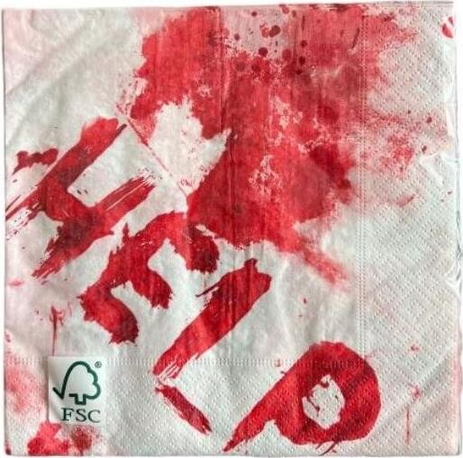Halloween Obrúsky krvavé odtlačky 20 ks