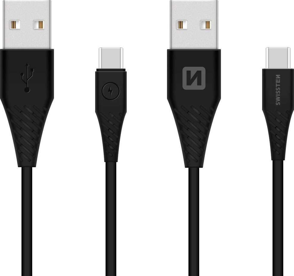 Swissten dátový kábel USB/USB-C 3.1 čierny 1.5M (7 mm)