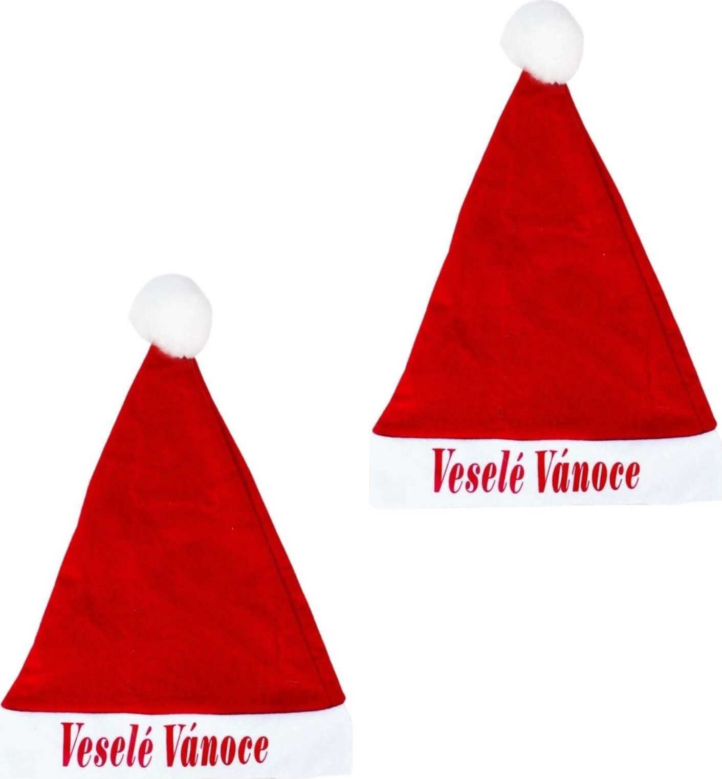 RAPPA – Čiapka vianočná santa claus, nápis veselé vianoce, 2 ks