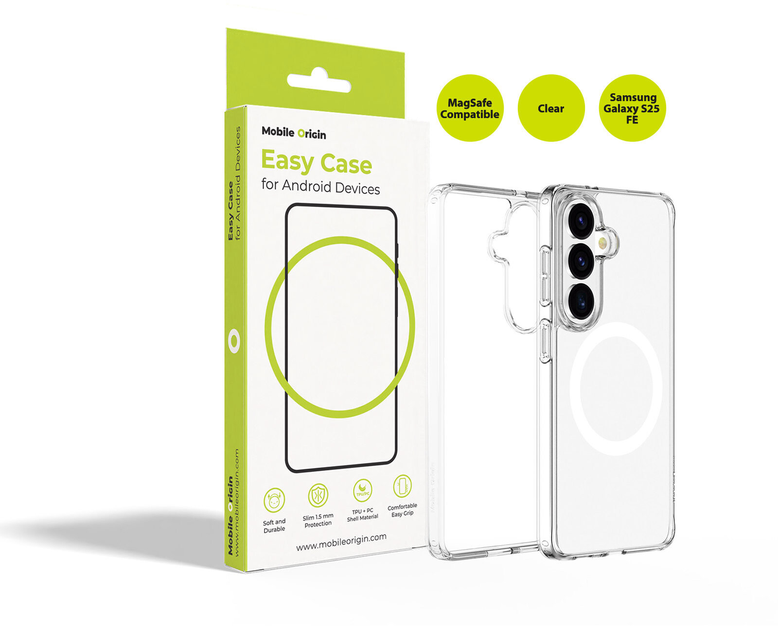 Mobile Origin Easy Case MagSafe Clear Samsung Galaxy S25 FE
