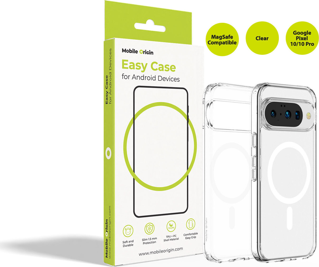 Mobile Origin Easy Case MagSafe Clear Google Pixel 10 Pro/Google Pixel 10