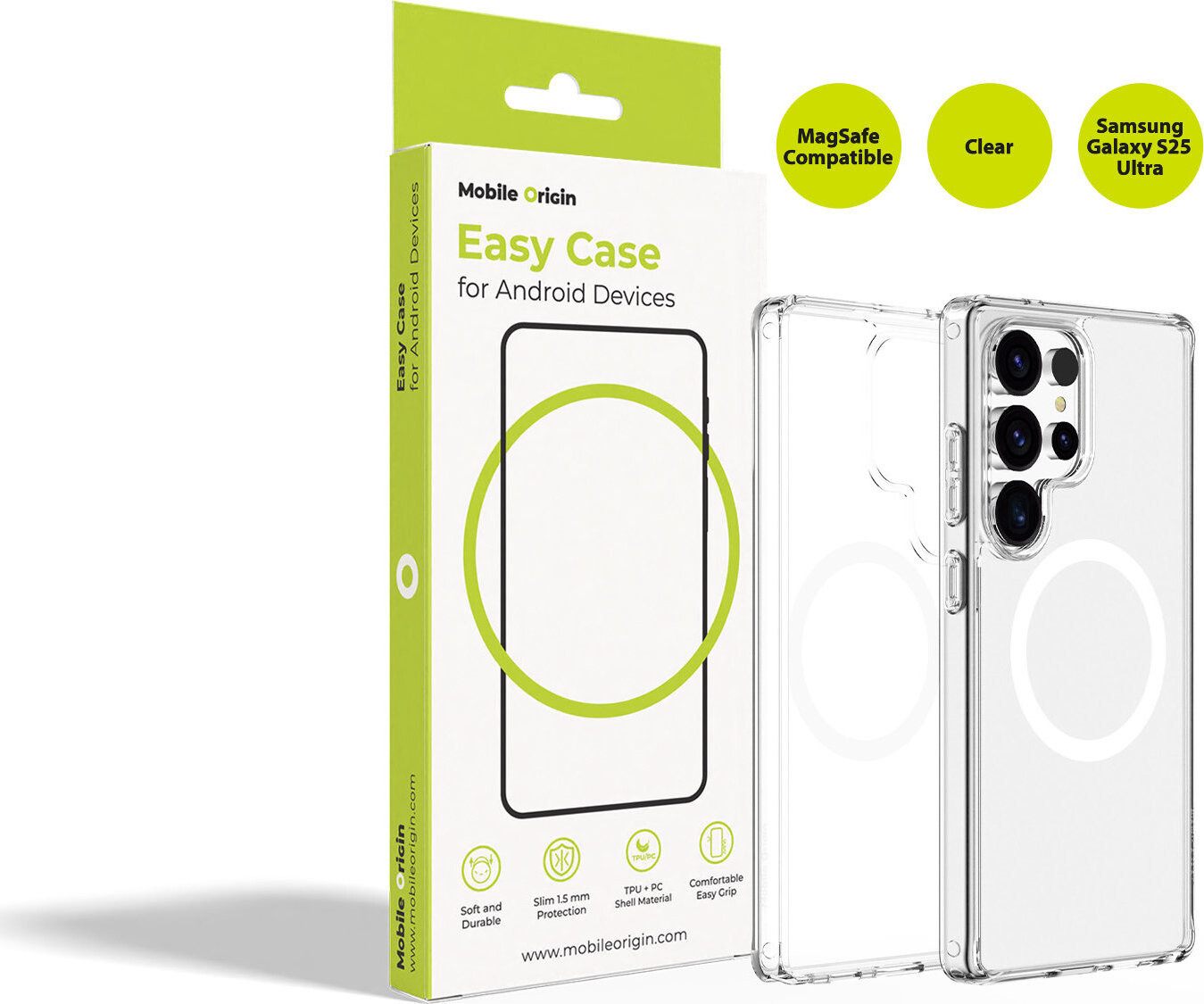 Mobile Origin Easy Case MagSafe Clear Samsung Galaxy S25 Ultra