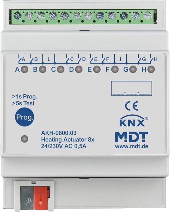 MDT Technologies Vykurovací aktor 8-násobný, 4 M , 24 – 230 VAC