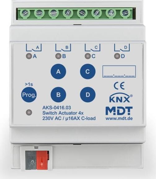 MDT Technologies Spínací aktor AMI 4-násobný, 4 M, 16/20 A, 230 VAC, industria, 200 µF, meranie