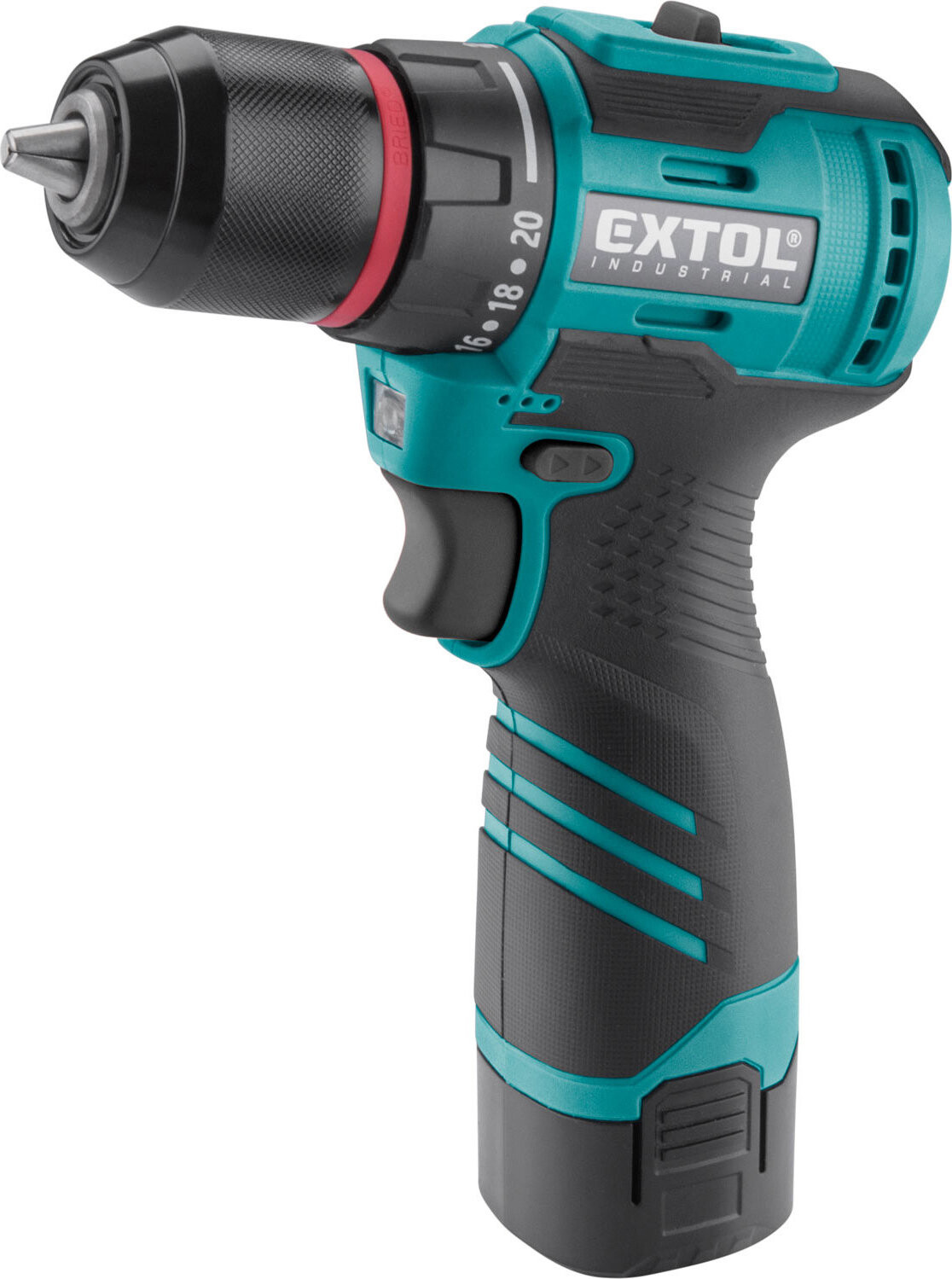 EXTOL Industrial Vŕtací skrutkovač AKU Brushless, 16V Li-Ion 8791152 (2× 2 Ah)