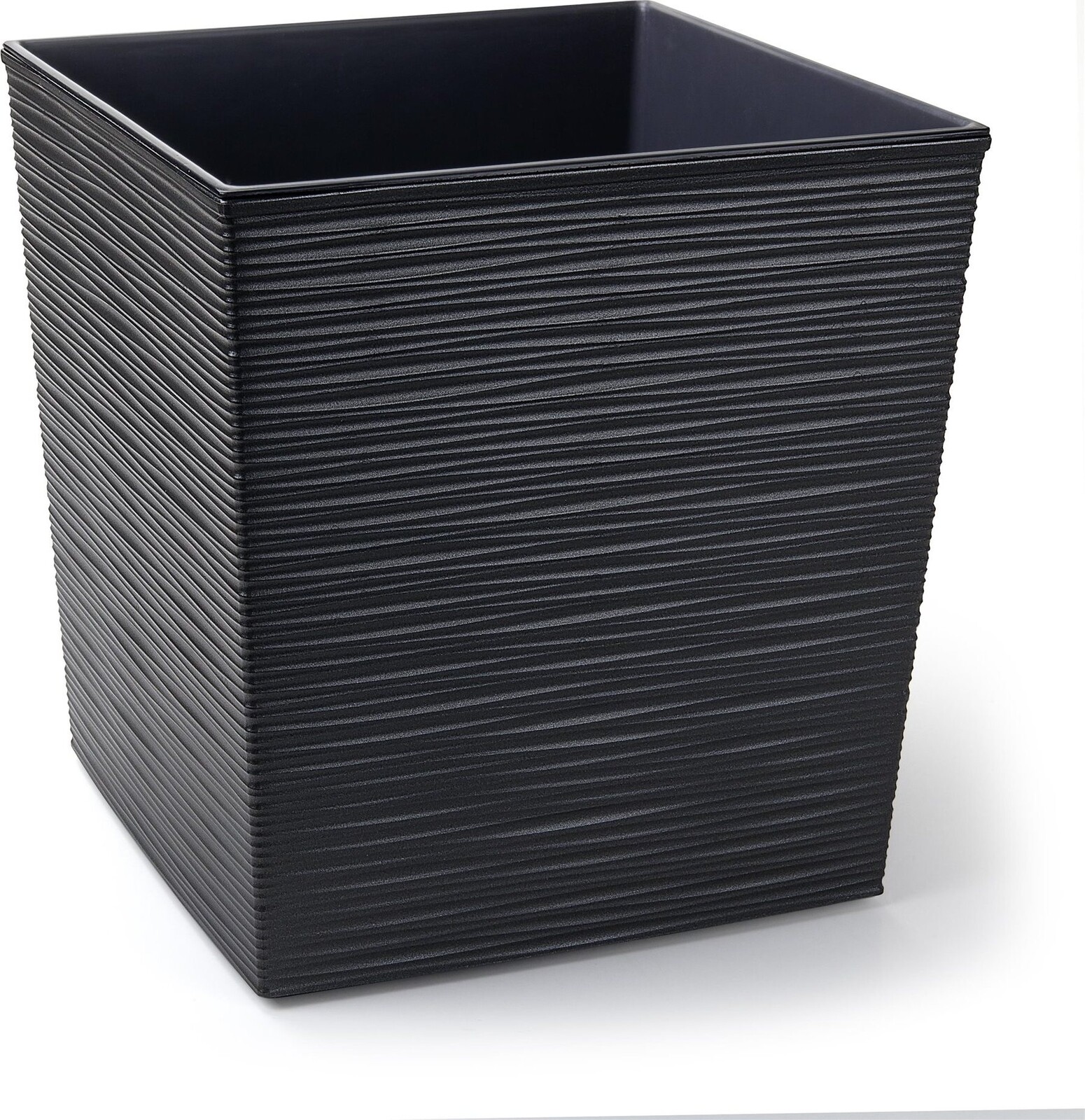 LAMELA, kvetináč JUKA DLUTO – vrúbky 25 × 25 cm, výška 26,5 cm, grafitový