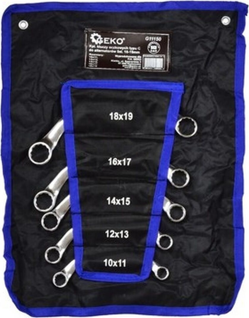 GEKO Kľúče krúžkové typ C pre alternátory, sada 5 ks, 10 – 19 mm, GEKO