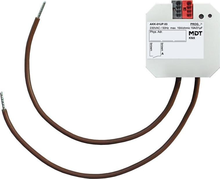 MDT Technologies Spínací aktor 1-násobný, zapustená montáž, 16 A, 70 µ, 10 ECG, 230 VAC