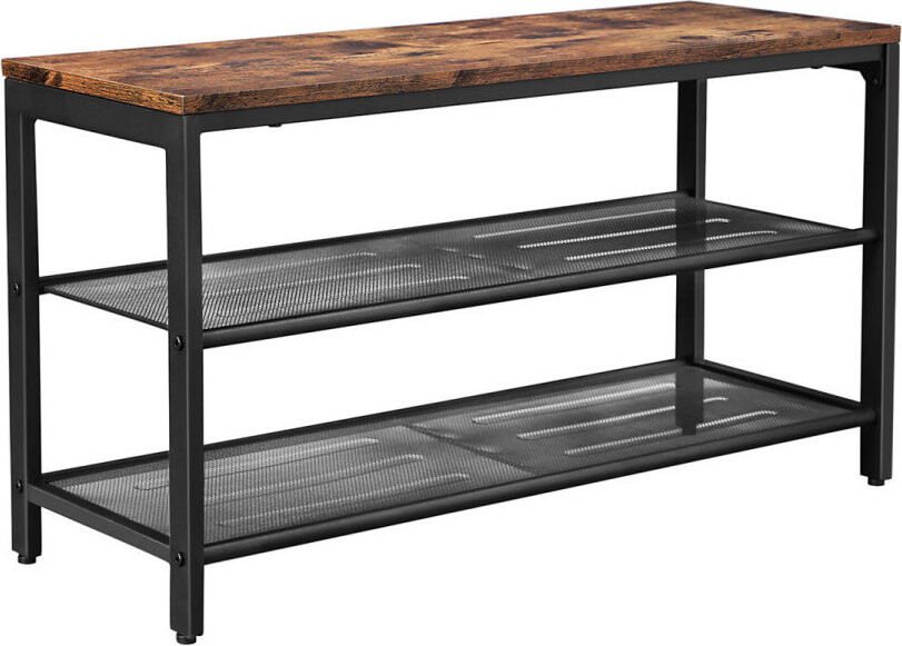Vasagle Botník kovový industriálny, 2 police, 80 × 30 × 44,5 cm