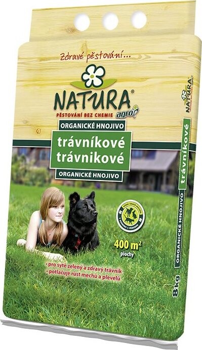 Roztržený obal - Trávníkové hnojivo AGRO - organické NATURA (více než 50% bezvadného obsahu)