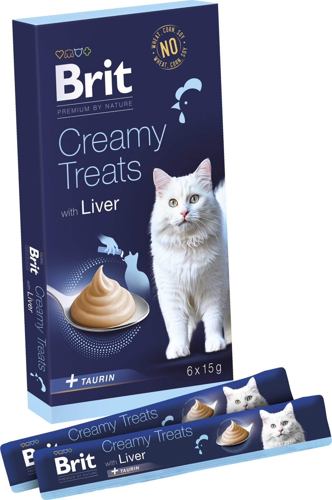 Brit Premium by Nature Cat Creamy Treats with Liver 6 × 15 g
