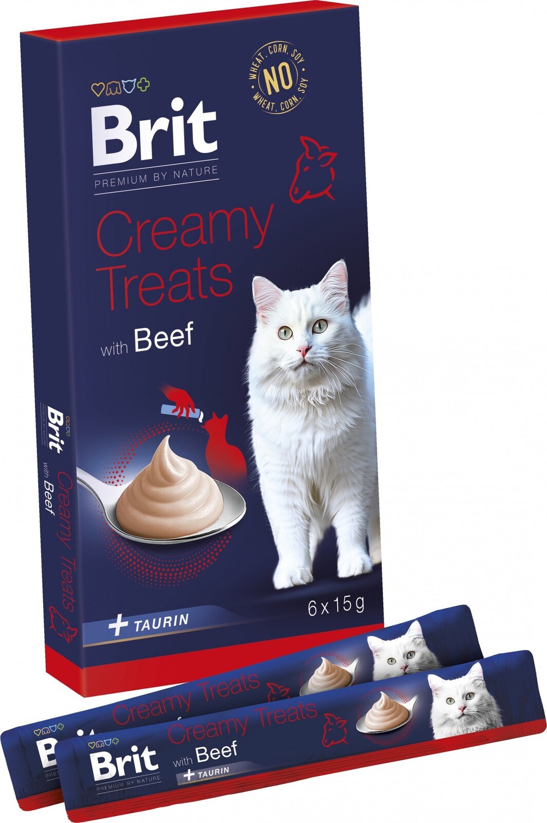 Brit Premium by Nature Cat Creamy Treats with Beef 6 × 15 g