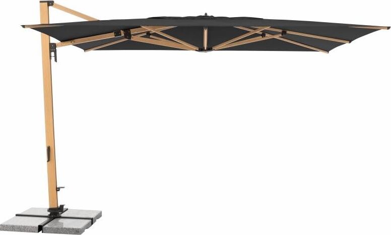 DOPPLER Slnečník záhradný ALU WOOD XL 4 × 3 m, 840, antracit