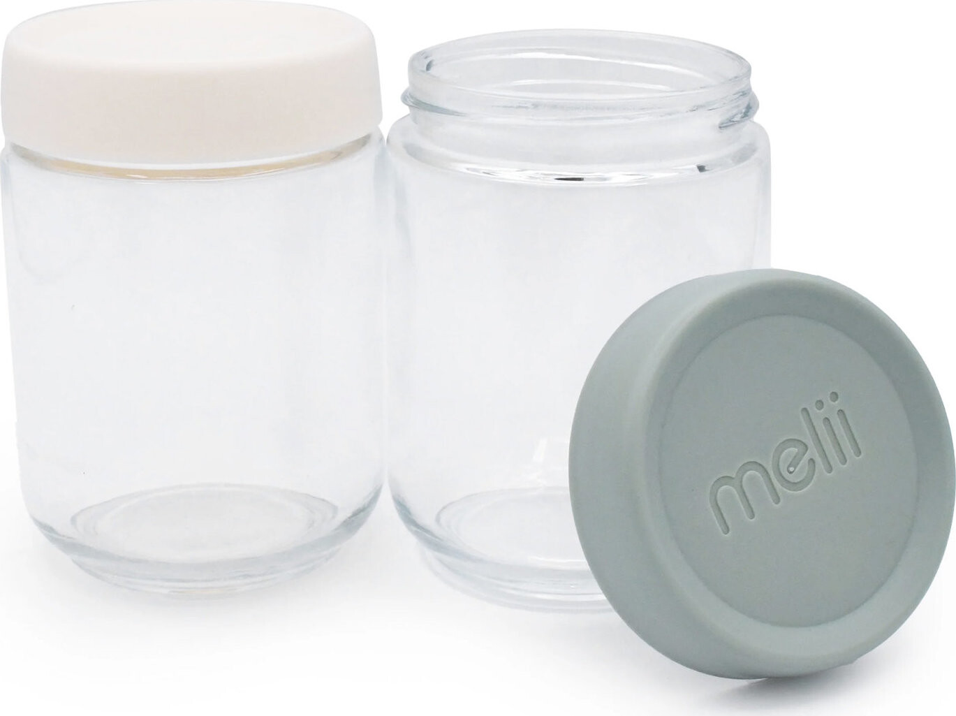 Melii Skleněná snídaňová dóza Overnight Oats 473 ml 2 ks béžová/ zelená