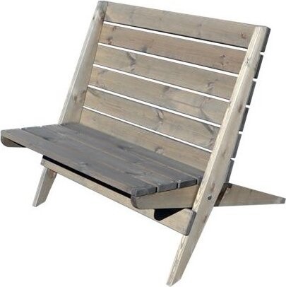 EcoFurn Granny Drevené záhradné skladacie stoličky pre 2 osoby, borovica, sivý olej