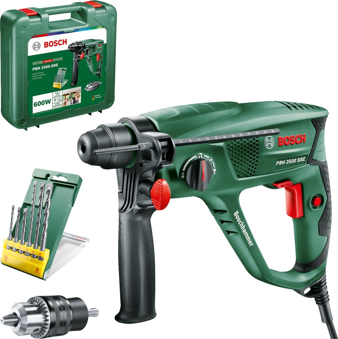 BOSCH Vŕtacie kladivo PBH 2500 SRE + Sada Promoline 6 ks 0.603.344.402