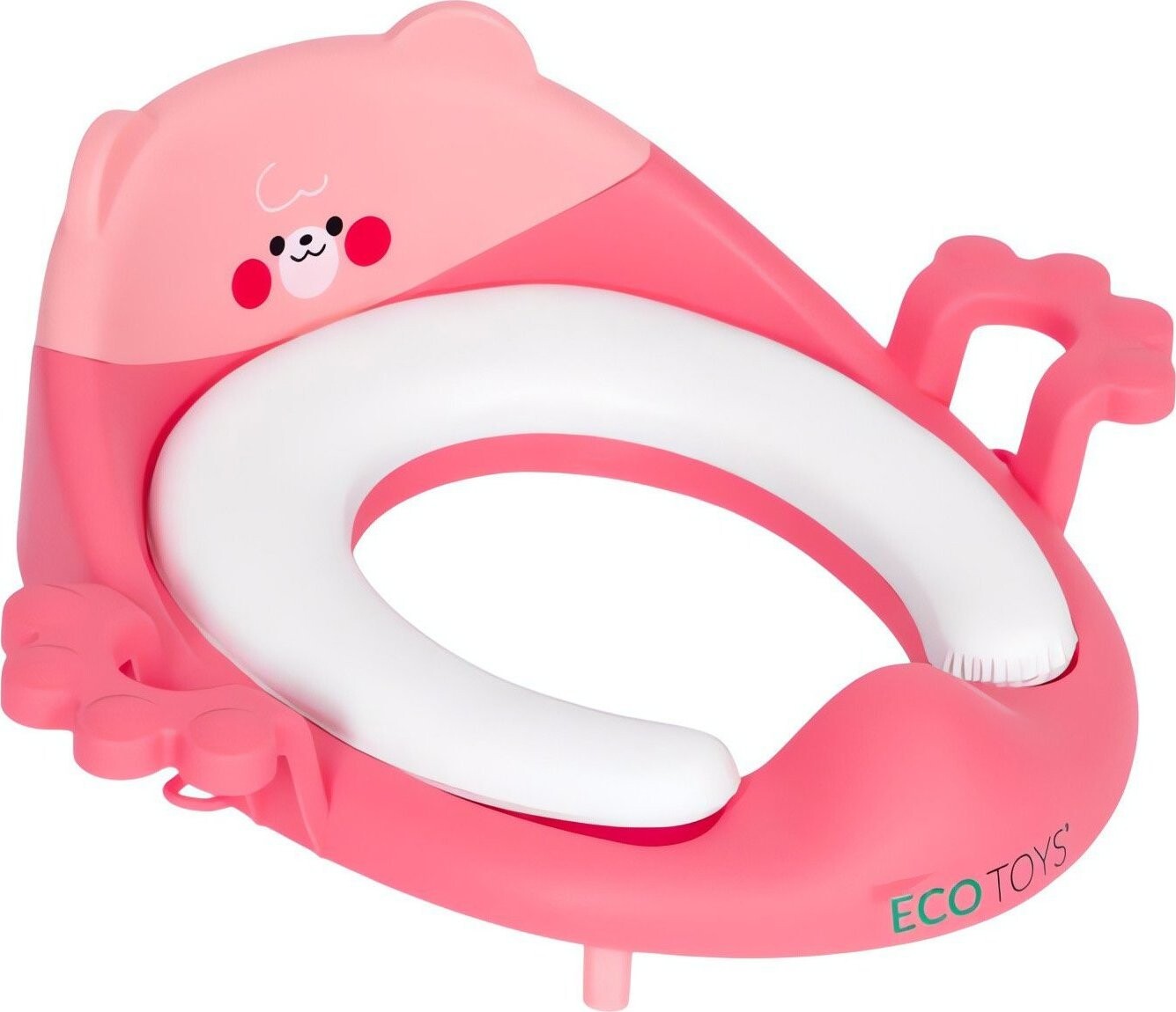 EcoToys PP104 Dětské WC prkénko s držadly a měkkým polštářkem, růžové