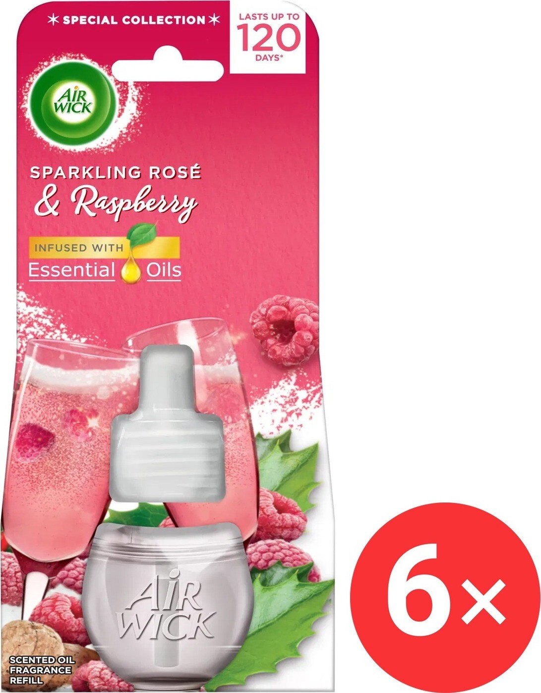 AIR WICK Electric náplň Ružový sekt a maliny 6×19 ml