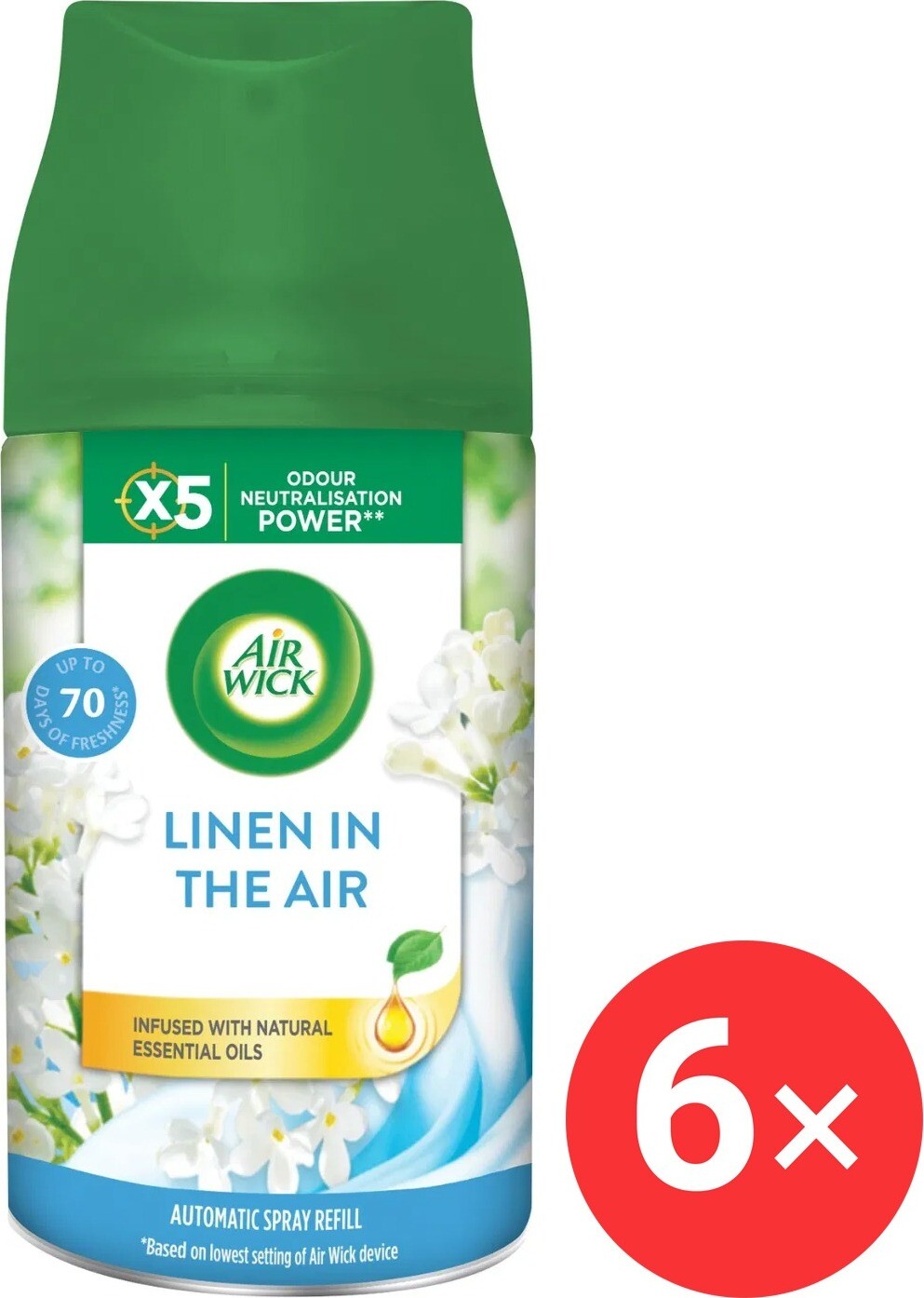 AIR WICK Freshmatic náplň bielizeň vo vánku 6×250 ml