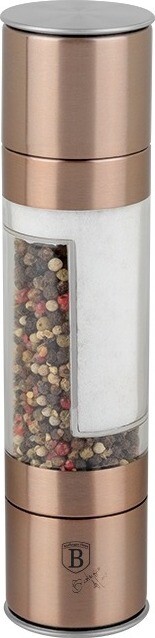 BERLINGERHAUS Mlynček na korenie a soľ ručný, Rosegold Metallic Line obojstranný