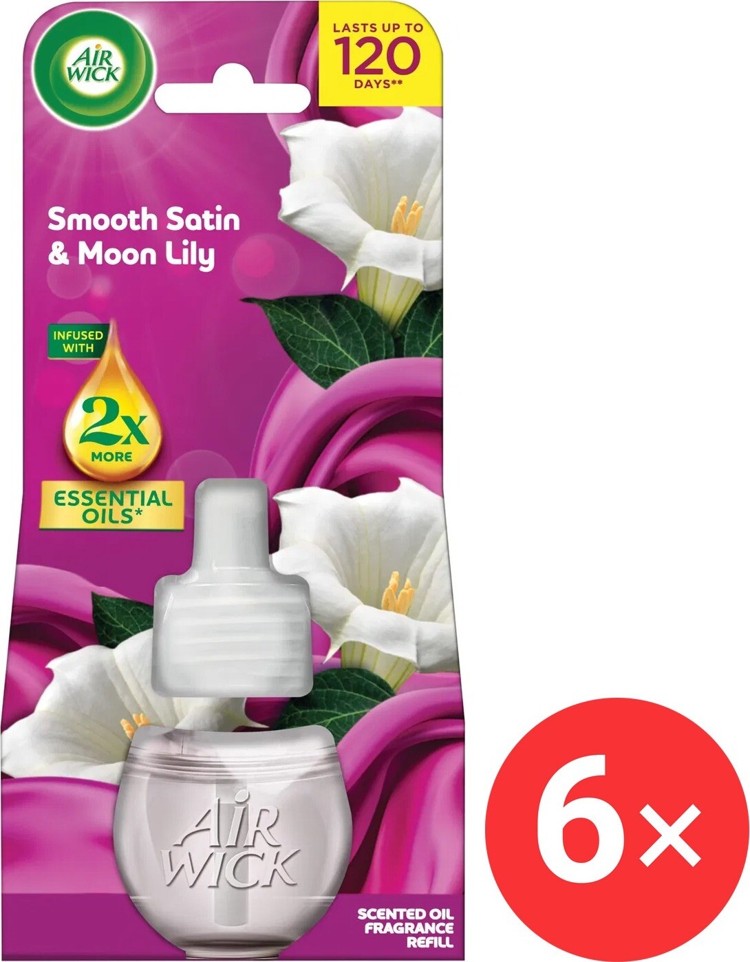 AIR WICK Electric náplň Jemný satén a Mesačná ľalia 6×19 ml