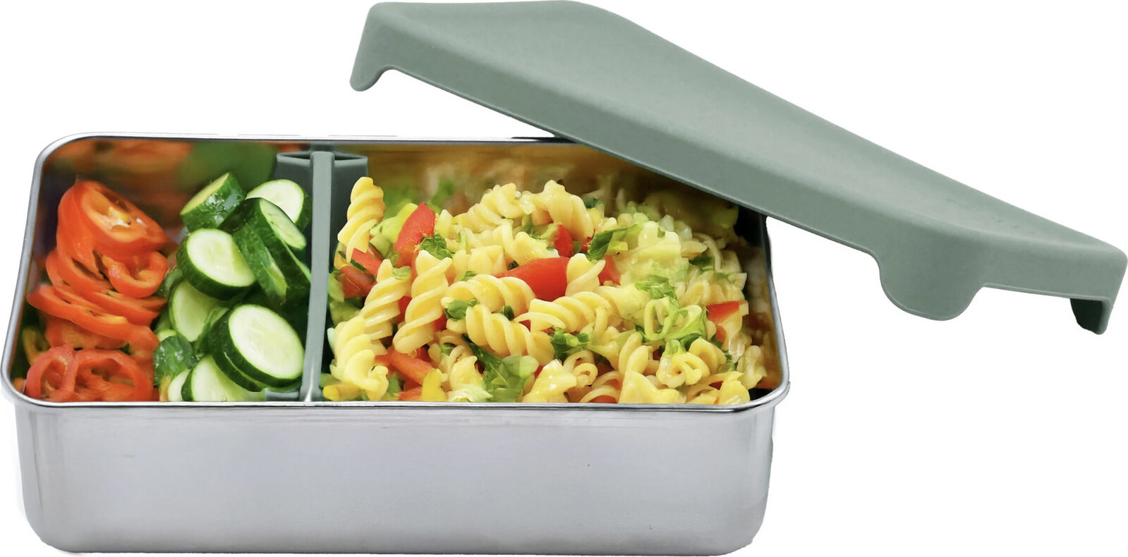 Melii Nerezový Bento box 740 ml se silikonovým víkem zelený