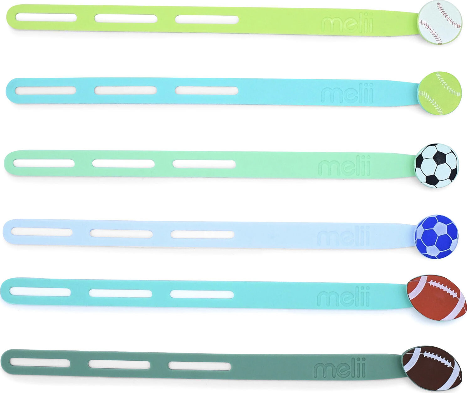 Melii Silikonové gumičky na wrapy 6 ks míče