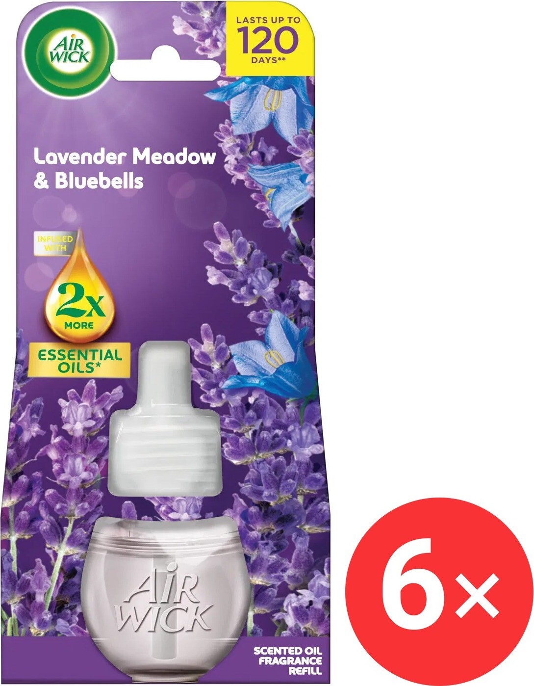 AIR WICK Electric náplň Levanduľová lúka a modré kvietky 6×19 ml