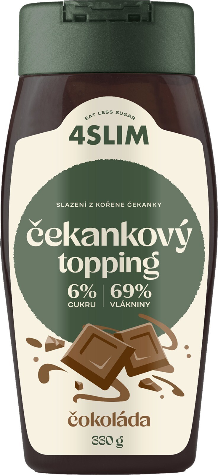 4Slim Čekankový topping příchuť čokoláda 330 g